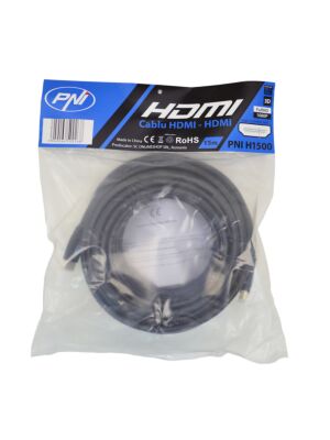 Kabel HDMI PNI H1500 High-Speed ​​1,4 V, wtyczka, Ethernet, pozłacany, 15m