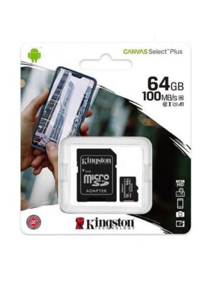 Karta pamięci MicroSD Canvas Select Plus, 64 GB, 100 MB / s, z adapterem