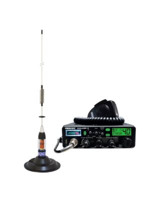 Zestaw stacji radiowej CB President WALKER II ASC + antena CB PNI ML70, długość 70cm, 26-30MHz, 200W