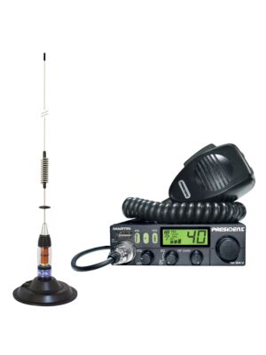 Zestaw Radio CB President MARTIN ASC + Antena CB PNI ML70, długość 70cm, 26-30MHz, 200W