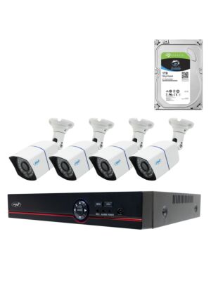 Pakiet zestawu do monitoringu wideo AHD PNI House PTZ1500 5 MP — w zestawie DVR i 4 kamery zewnętrzne oraz dysk twardy o pojemności 1 TB