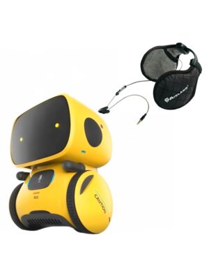 Pakiet interaktywnego inteligentnego robota PNI Robo One, sterowanie głosowe, przyciski dotykowe, żółte + słuchawki Midland Subzero