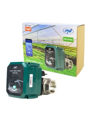 Inteligentny zawór wodny PNI SV180, łączność Wi-Fi, IP65, DN25 1 cal, aplikacja Tuya, kompatybilny z Amazon Alexa