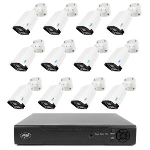 Pakiet nadzoru wideo NVR PNI House IP716 i 12 kamer PNI IP125 z IP, 5MP