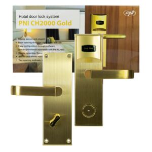 Kontrola dostępu do hotelu Yala PNI CH2000R Gold z otwartym czytnikiem kart po prawej stronie
