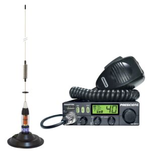 Zestaw Radio CB President MARTIN ASC + Antena CB PNI ML70, długość 70cm, 26-30MHz, 200W