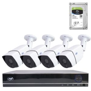 Pakiet zestawu do monitoringu wideo AHD PNI House PTZ1300 Full HD - NVR i 4 kamery zewnętrzne 2MP full HD 1080P z dyskiem twardym 1Tb w zestawie